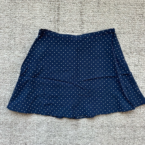 Divided Navy Polka Dot Skirt - Picture 4 of 4